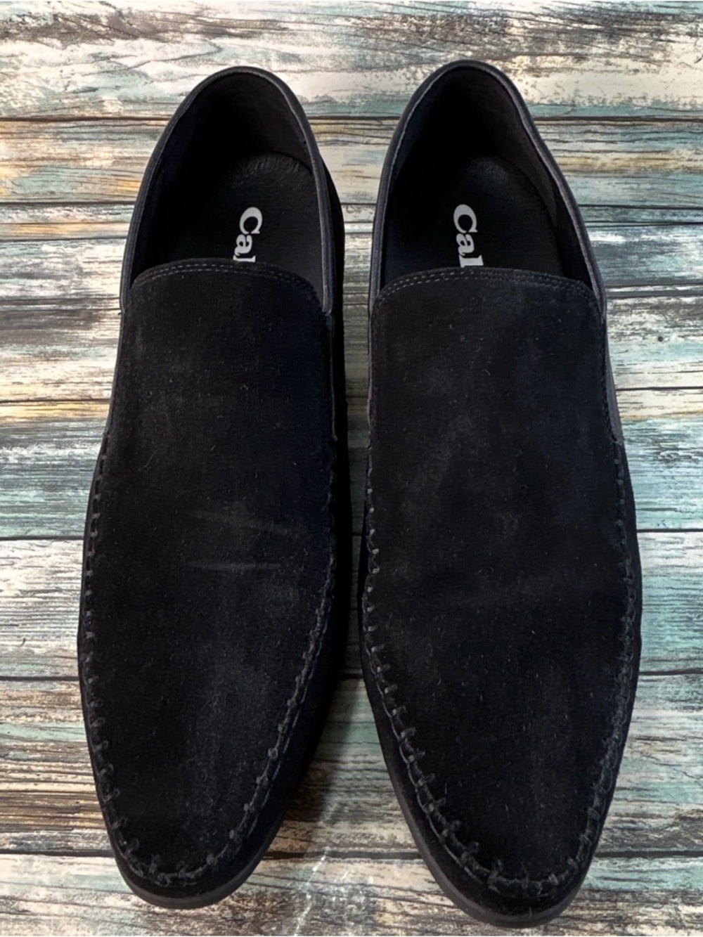 Calto Elevated Height Loafers Mens Size 10 Black Suede Dress Shoes With Lifts